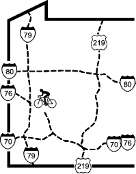 Map showing the trail location within the surrounding region providing context for the trail environment